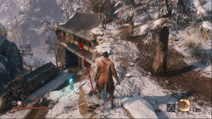 Go further, keeping to the right side until the second house; there, on the slope, you will find another checkpoint - Outskirts Wall - Gate Path - Ashina Outskirts | Sekiro Shadows Die Twice Walkthrough - Main story - Sekiro Guide and Walkthrough