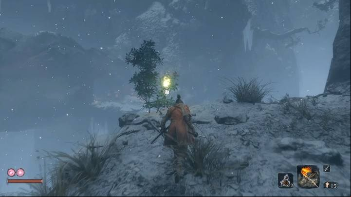 Snap Seed on the hill, near the place where you have attacked the Snake with your sword. - Ashina Outskirts | Sekiro Shadows Die Twice Walkthrough - Main story - Sekiro Guide and Walkthrough