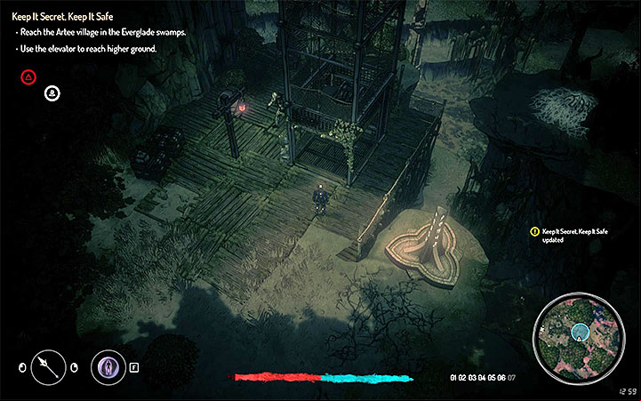 Reach the elevator presented in the picture - Keep It Secret, Keep It Safe | Walkthrough | Main quest - Main Quests - Seven The Days Long Gone Game Guide