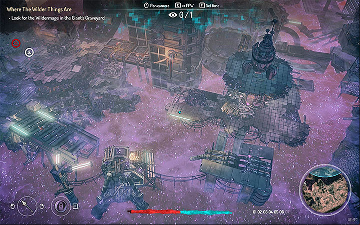 Your next destination is Giants Graveyard located in the zone 7 - the area, presented in the picture above, filled with a deadly purple substance - Technomagi contracts | Walkthrough - Side Quests - Seven The Days Long Gone Game Guide