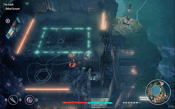 After jumping into the room with the energy barrier control , Savaash will appear - The Vault | Walkthrough | Main quest - Main Quests - Seven The Days Long Gone Game Guide