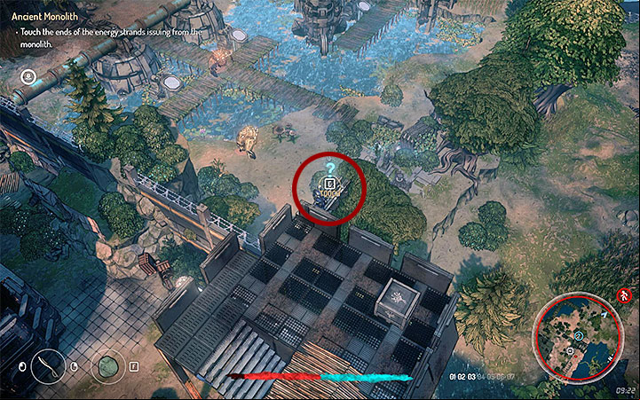 The ancient monolith is located north-west from Lewmer - Quests in zone 2 (Visa 02) | Walkthrough - Side Quests - Seven The Days Long Gone Game Guide