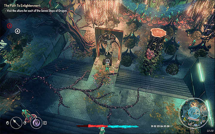 The Biomancers quartermaster is in Our Saviors Temples main room (available for anyone) - Quests in zone 3 (Visa 03) | Walkthrough - Side Quests - Seven The Days Long Gone Game Guide