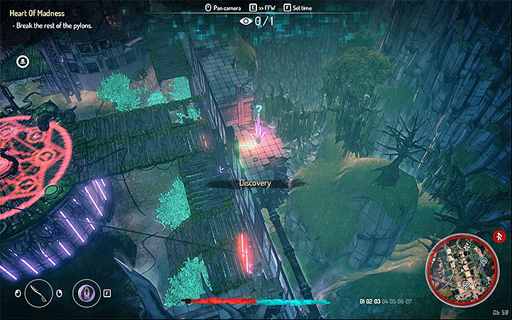 Find five pylons and sabotage them to get rid of the field - How to defeat Wildermage in The Mire? - FAQ - Seven The Days Long Gone Game Guide