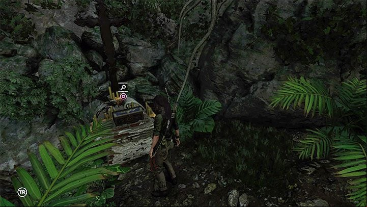 The Crucifix (1) is in the chest at the bottom of the cross, on the stone ledge next to the main road - Relics in Mission of San Juan | Secrets in Shadow of the Tomb Raider - Mission of San Juan - Shadow of the Tomb Raider Game Guide