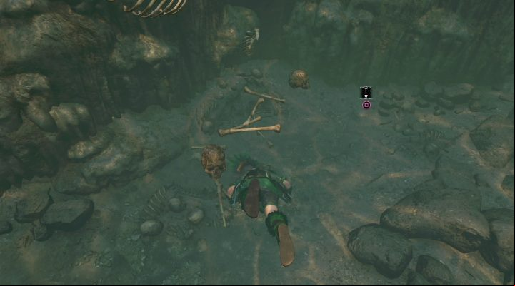 The first cache (1) is located under water in the crypt located in the western part of the location - Chests and survivalist cache in The Hidden City | Secrets in SotTR - The Hidden City - Shadow of the Tomb Raider Game Guide
