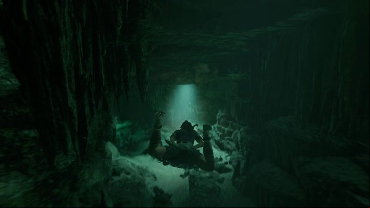 To get to the inside of the tomb you have to cross the path underwater - Challenge Tombs - Cenote Tombs in Shadow of the Tomb Raider - Challenge Tombs - Shadow of the Tomb Raider Game Guide
