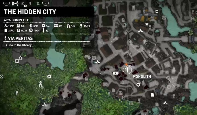 The fourth monolith of Yucatec can be found in the city center - Yucatec monoliths in Shadow of the Tomb Raider Game - Monoliths - Shadow of the Tomb Raider Game Guide