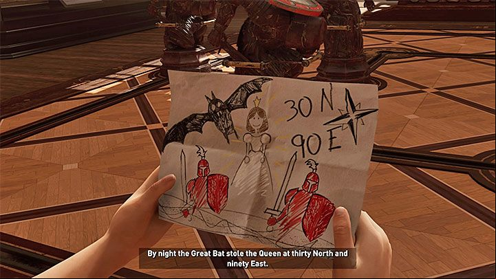 In order to solve this riddle, you have to reach the big room in the mansion (see above) - Forbidden Tomb and summoning the White Queene in Croft Manor - Brave Adventurer - Croft Manor - Shadow of the Tomb Raider Game Guide