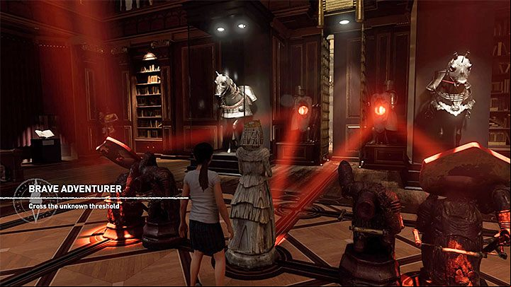 Reach the White Queen and start pulling her towards the knights - Forbidden Tomb and summoning the White Queene in Croft Manor - Brave Adventurer - Croft Manor - Shadow of the Tomb Raider Game Guide