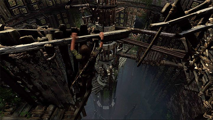 Start climbing and to avoid the moving parts of the mechanism - How to complete the Trial of the Eagle in Shadow of the Tomb Raider Game? - Solving Riddles - Shadow of the Tomb Raider Game Guide