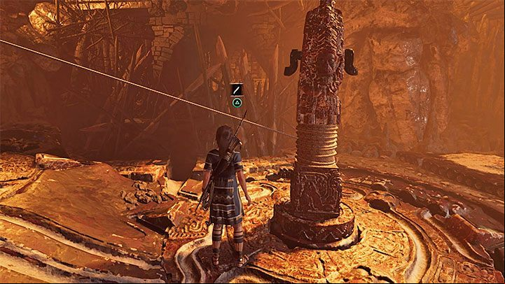 Another step will Focus on shifting the grooves at the taller column - Completing the Trial of the Serpent in Shadow of the Tomb Raider - Solving Riddles - Shadow of the Tomb Raider Game Guide