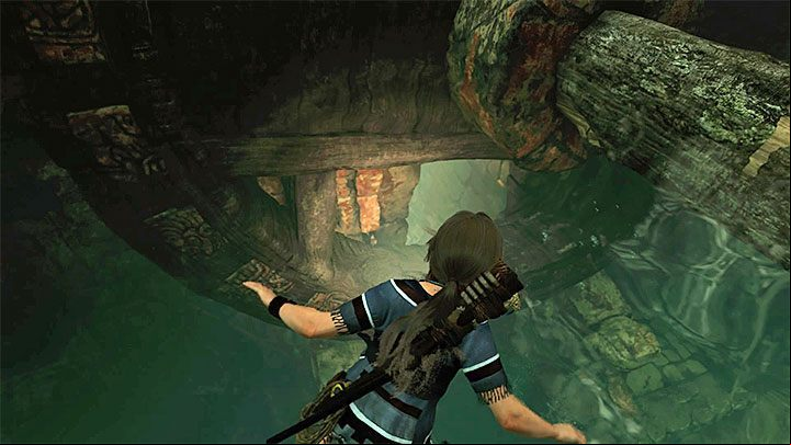 Jump into water and then dive - Exploring of the temple - Eye of the Serpent; Empty-Handed - Mountain Temple Cenote - Shadow of the Tomb Raider Game Guide