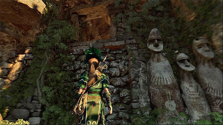 Jump on the adjacent sloping wall and complete the climb to the point where Lara can jump onto higher ledges - Finding Unuratu in the temple of Kukulkan - Rebellion Lives - The Hidden City - return - Shadow of the Tomb Raider Game Guide