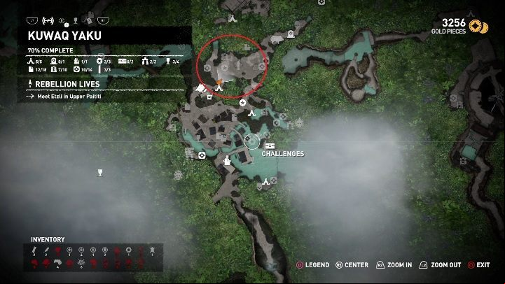 The Nam Deus challenge is to shoot down totems hanged on trees - Challenges in Kuwaq Yaku | Secrets in Shadow of the Tomb Raider - Kuwaq Yaku - Shadow of the Tomb Raider Game Guide