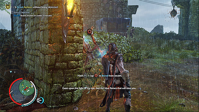 One of the archers is standing next to the fort entrance - 13: Queen of the Shore | Main missions - Main missions - Middle-earth: Shadow of Mordor Game Guide