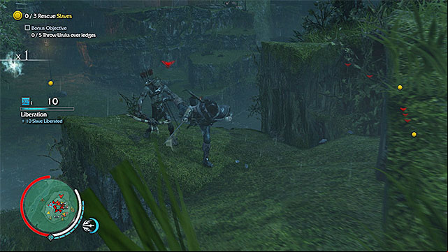 Keep an eye out for the opportunities to throw off the orcs, while on ledges - Last Hope | Outcast Rescue Missions - Outcast Rescue Missions - Middle-earth: Shadow of Mordor Game Guide