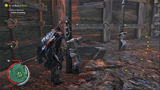 After you have freed the first outcast, orcs start arriving in the fort - To Freedom | Outcast Rescue Missions - Outcast Rescue Missions - Middle-earth: Shadow of Mordor Game Guide