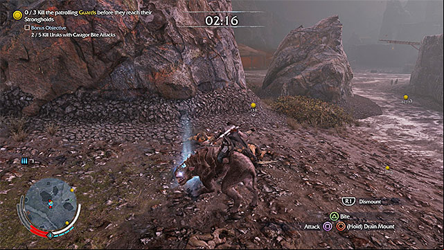 You can mount the beast and use it for the elimination of the enemies - Other fighting methods | Combat - Combat - Middle-earth: Shadow of Mordor Game Guide