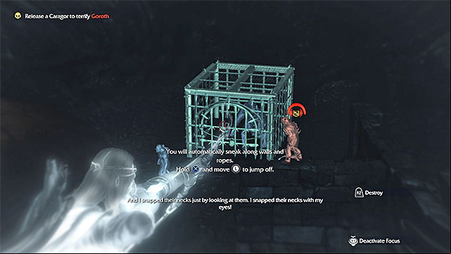 The game suggests that you can exploit Goroths fear of caragors (quite unusually, because this is not a random feature and one that has been predetermined) - 3: The Spirit of Mordor | Main missions - Main missions - Middle-earth: Shadow of Mordor Game Guide