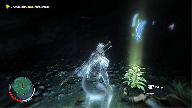 Wraith Mode is helpful for locating the herbs - 7: The Outcasts | Main missions - Main missions - Middle-earth: Shadow of Mordor Game Guide