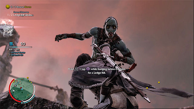 Wait until an orc comes near a ledge and grab him - Shattered | Outcast Rescue Missions - Outcast Rescue Missions - Middle-earth: Shadow of Mordor Game Guide