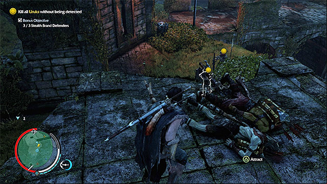 You can eliminate the orcs on your own, or have the branded ones eliminate them. - A Knife in the Dark (dagger) | Weapon Missions - Weapon Missions - Middle-earth: Shadow of Mordor Game Guide