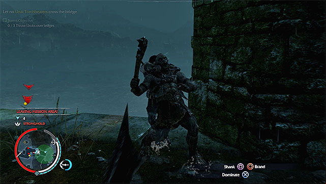 Take the grabbed orc over to the edge of the bridge and throw him off - They Shall Not (sword) | Weapon Missions - Weapon Missions - Middle-earth: Shadow of Mordor Game Guide