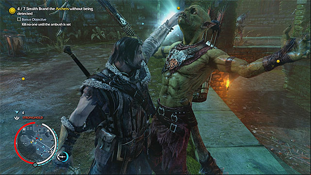 Surprise the archers and brand them - The Darkness Within (dagger) | Weapon Missions - Weapon Missions - Middle-earth: Shadow of Mordor Game Guide