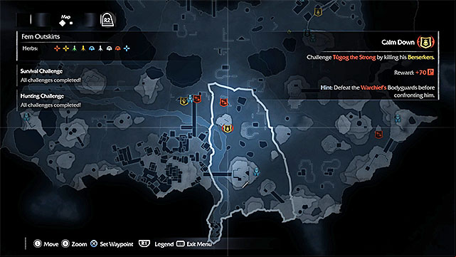 An example marker of a mission, where you need to lure the Warchief - Extra mission: Brand the Warchiefs | Main missions - Main missions - Middle-earth: Shadow of Mordor Game Guide