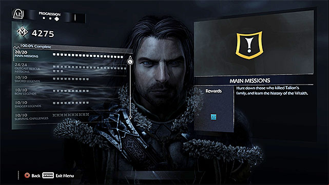 Progression window - How to complete the game in 100%? | Combat - Combat - Middle-earth: Shadow of Mordor Game Guide