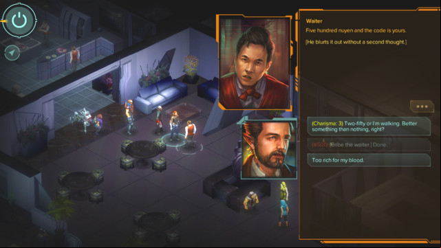 Talk with the waiter if you have well developed charisma - Exit, Stage Left - main mission - Repulse Bay M5 - Shadowrun: Hong Kong - Game Guide and Walkthrough
