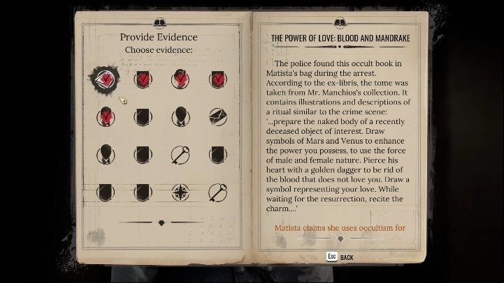 After inspecting the woman, ask her about all the evidence you've collected - Sherlock Holmes Chapter One: Sacrificial Lamb, Police Station - walkthrough - Sacrificial lamb - Sherlock Holmes Chapter One Guide