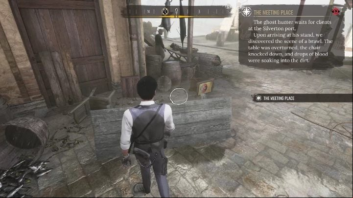 Afterwards, use concentration mode and examine the overturned table - Sherlock Holmes Chapter One: The Ghost-Hunter - walkthrough, Cordona stories - Cordon Tales - Sherlock Holmes Chapter One Guide