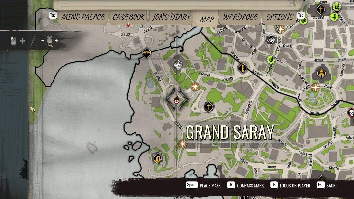 Region: west side of Grand Saray - Sherlock Holmes Chapter One: Treasure Island, Stage 3 - walkthrough, solution - Cordon Tales - Sherlock Holmes Chapter One Guide