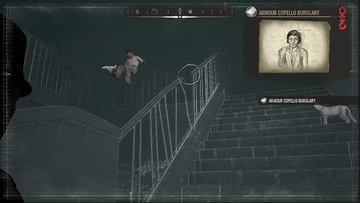 Time to get out of the building and see what happened on the stairs - Sherlock Holmes Chapter One: Iron Coffin - walkthrough, Other Cases - Other matters - Sherlock Holmes Chapter One Guide