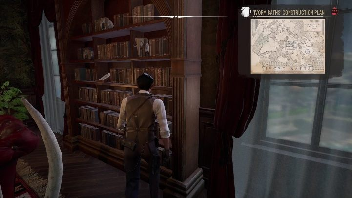 At the end, you need to examine two more bookshelves - Sherlock Holmes Chapter One: Gilded Cage, Gilden Residence - walkthrough - A gold-plated cage - Sherlock Holmes Chapter One Guide