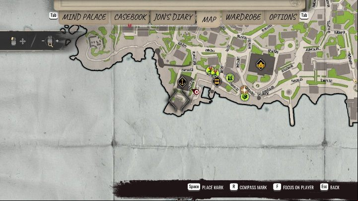 The workshop is located south of the harbor - Sherlock Holmes Chapter One: Gilded Cage, boat workshop - walkthrough - A gold-plated cage - Sherlock Holmes Chapter One Guide