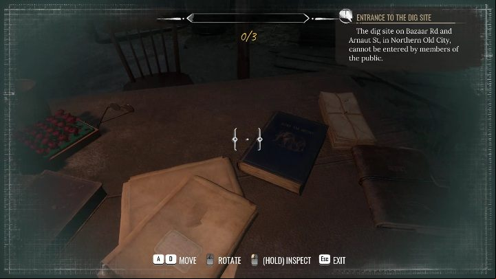 Take the opportunity to run up to the desk - Sherlock Holmes Chapter One: Gilded Cage, excavations - walkthrough - A Gilded Cage - Sherlock Holmes Chapter One Guide