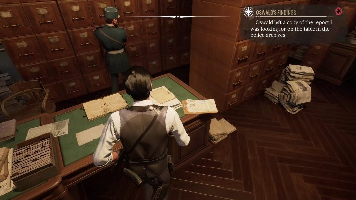 At the police station, you need to get your mother's death file - Sherlock Holmes Chapter One: A Mothers Love, Garden - walkthrough - A Mothers love #5 - Sherlock Holmes Chapter One Guide