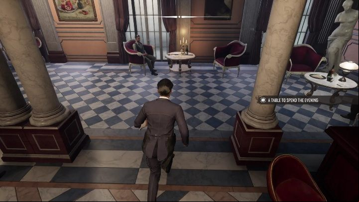 Only then will John show you an empty seat at the double table, right by the window - Sherlock Holmes Chapter One: A Mothers Love, hotel - walkthrough - Motherly love (beginning) - Sherlock Holmes Chapter One Guide