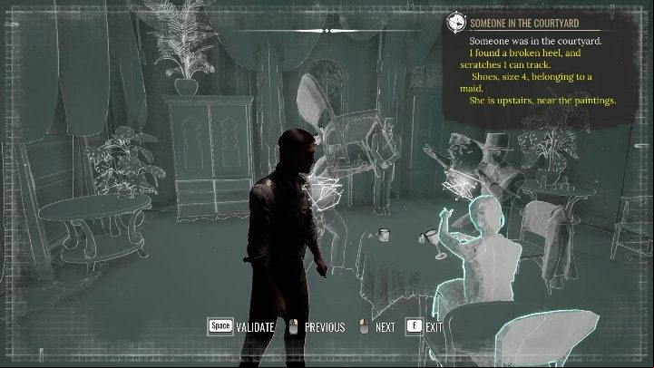 After collecting all the clues, you can return to the seance room - Sherlock Holmes Chapter One: Ghosts of the Past, seance room - walkthrough - Ghosts of the past - Sherlock Holmes Chapter One Guide