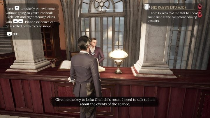 After examining the body and the room, you must go to Luka - Sherlock Holmes Chapter One: Ghosts of the Past, murder case - walkthrough - Ghosts of the past - Sherlock Holmes Chapter One Guide