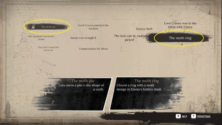 After getting all the clues, you need to connect the information about the butterfly pin - Sherlock Holmes Chapter One: Ghosts of the Past, murder case - walkthrough - Ghosts of the past - Sherlock Holmes Chapter One Guide
