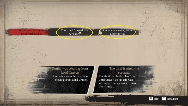 Clues about those accused of theft and about Emma being the one who robbed the Lord - Sherlock Holmes Chapter One: Ghosts of the Past, murder case - walkthrough - Ghosts of the past - Sherlock Holmes Chapter One Guide
