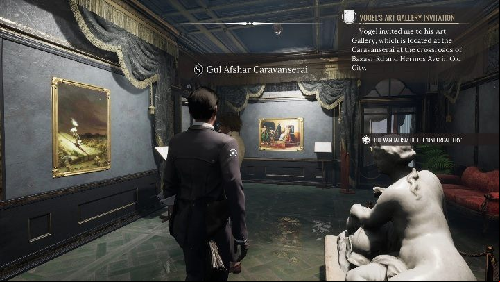 When you get inside, you'll see a man - Sherlock Holmes Chapter One: The Muse From Abroad, Art Gallery - walkthrough - Muse from abroad - Sherlock Holmes Chapter One Guide