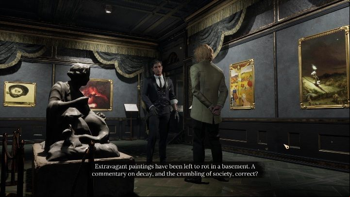 After the reconstruction, you should go upstairs - Sherlock Holmes Chapter One: The Muse From Abroad, Art Gallery - walkthrough - Muse from abroad - Sherlock Holmes Chapter One Guide