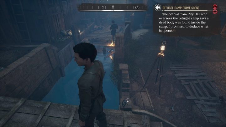 Number 9 it on a small bridge leading to the camp - Sherlock Holmes Chapter One: The Muse from Abroad, Refugee camp - walkthrough - The Muse From Abroad - Sherlock Holmes Chapter One Guide