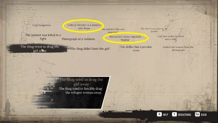 The next connection is - Sherlock Holmes Chapter One: A Muse From Abroad, Neila - walkthrough - The Muse From Abroad - Sherlock Holmes Chapter One Guide