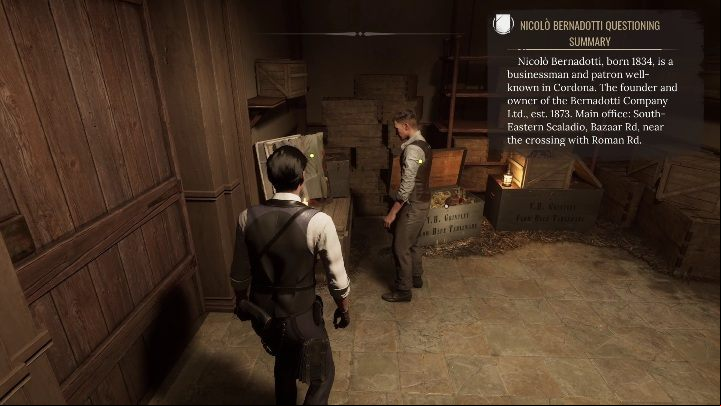 Jon will draw attention to the box covered with canvas - Sherlock Holmes Chapter One: The Muse from Abroad, Norton and Bernadotti - walkthrough, solution - The Muse From Abroad - Sherlock Holmes Chapter One Guide
